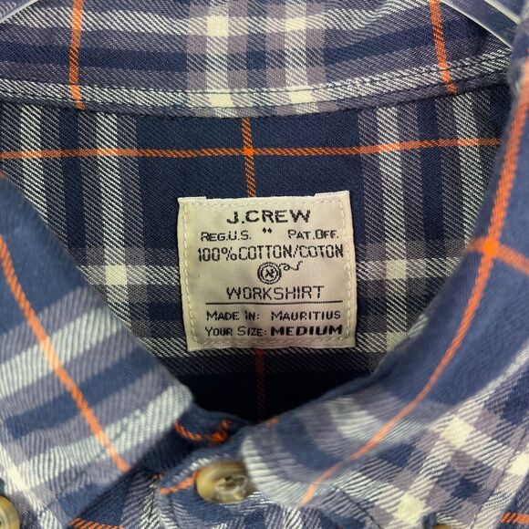 J. Crew 100% Cotton Blue Plaid Long Sleeve Button Down Shirt Men's Sz M - Picture 5 of 6